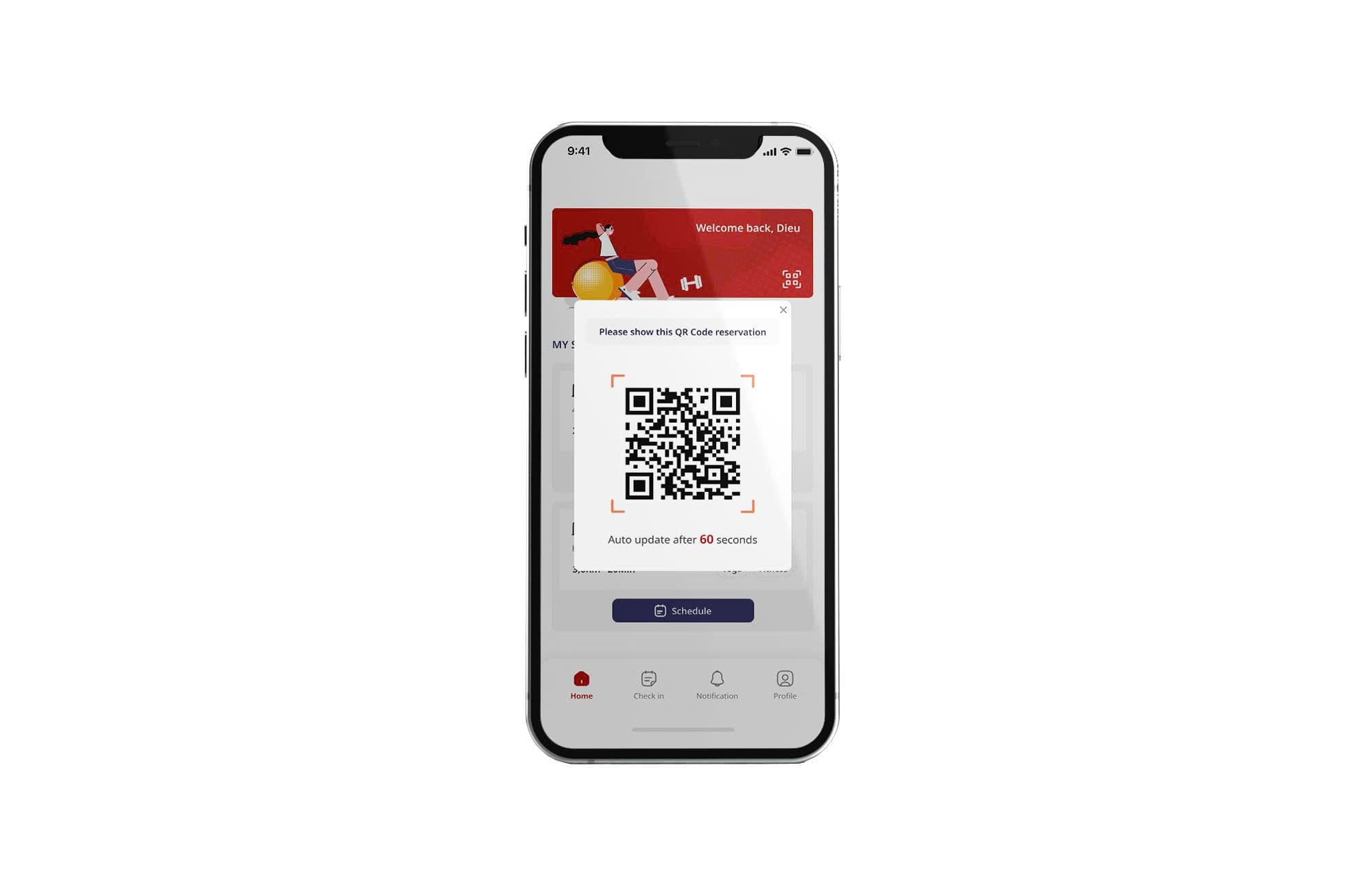 Actiwell member QR and profile experience used for gym member management