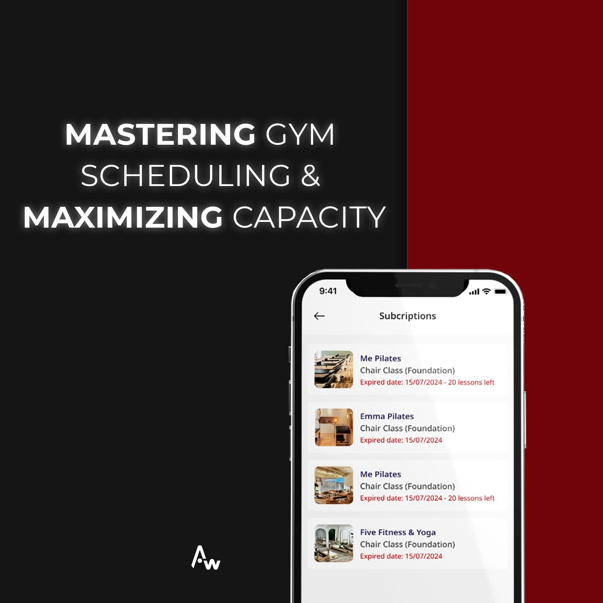 Actiwell booking and subscription mobile screens for gym operations